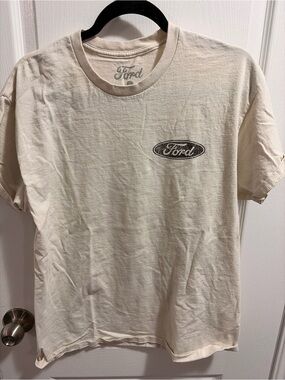 Ford Cream Short Sleeve Logo T‑Shirt